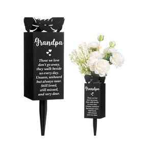 Geosar Grandpa Cemetery Vases for Grave Metal Cemetery Flower Vase with Spikes Memorial Flower Holder Floral Grave Decorations for Loss Loved Ones Lawn Yard Funeral Geosar Grandpa Cemetery Vases for Grave Metal Cemetery Flower Vase with Spikes Memorial Flower Holder Floral Grave Decorations for Loss Loved Ones Lawn Yard Funeral