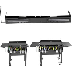 Adjustable Front Griddle Caddy for Blackstone 28" & 36" Griddles, Grill Caddy with Paper Towel Holder & 2PCS Magnetic Tool Holders for Blackstone Griddle Accessories, Space Saving Tool/Bottle Shelf