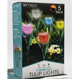 Bytech 5-Pack Solar Powered Tulip Stake
