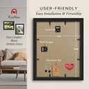11x14 Picture Frame 2 Pack, Black Solid Wood, Wall Gallery Poster Frame