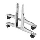 MYOYAY 2 Packs Room Divider Stand, Aluminum Alloy Room Divider Stabilizer Feet with Movable Wheel Privacy Screen Holder for Bedroom Bathroom Office(Silver)