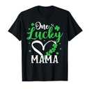 One Lucky Mama St Patricks Day Irish Green Shamrock T-Shirt, XL