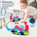Light Up Train Toys for Toddler,Interactive Autism Sensory Toys with Colorful Moving Gears, Music and LED Light,Fun Crawling Infant Tummy Time Toys for Kids Boys Girls 6-12-18-36 Months Age 1 2 3 4 5