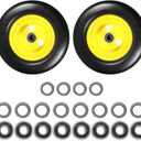 11x6.00-5" Flat Free Tire, Solid Smooth Front Wheel Tire for Bad Boy for Cub Cadet ZT1 for Zero Turn Mower for ZT1 42" 46" 50" 54" Mowers with 3/4" 5/8" 1/2" Precision Bearings (11x6.00-5" Tire-2pc)