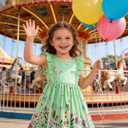 Goodstoworld Toddler Girl Dress for Kids Summer Beach Ruffle Tie Back Dresses for 2-8T (6-7 Years, A1-butterfly 04)