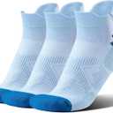2 x BRISIRA Bamboo Viscose Compression High Ankle Socks Men Women Cushioned Anti Blister HIking Golf Arch Support Running Socks (Blue, XL)