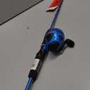 Zebco Slingshot Spincast Reel and Fishing Rod Combo, 2-Piece Fishing Pole, Right-Hand Retrieve, Pre-Spooled with 10-Pound Zebco Line, Blue