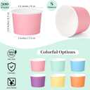 Aodaer 300 Pieces Paper Ice Cream Cups 8 oz Disposable Dessert Bowls 6 Colors Ice Cream Containers Hot and Cold Food Bowls Summer Party Treat Cups for Frozen Yogurt, Dessert, Sundae