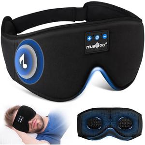 MUSICOZY Sleep Headphones, Bluetooth 5.4 Sleep Mask Headband Headphones Sleeping Eye Mask, Wireless Music Earbuds Earphones with HD Stereo Speakers for Side Sleepers, Cool Gadgets Unique Gift