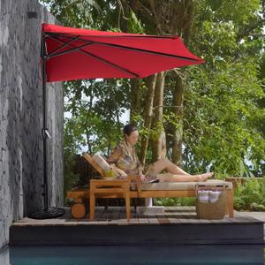 ABCCANOPY Patio Umbrella Outdoor Half Umbrellas for Patio, Backyard, Garden, Deck (9FT, Burgundy)