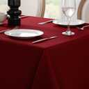 Softalker Christmas Rectangle Weaved Texture Pattern Tablecloth, Winter Jacquard Waterproof Wipeable Stain Resistant Wrinkle Free Table Cloth for Xmas Party Dinner - 60 x 104 Inch, Red