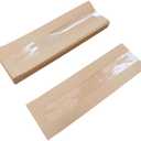 50 Pcs Brown Baguette Bread Bags, 13" Paper Bags with Window, Clear Bread Bags with Sticker, Long Size Bags, Packaging for Baked Goods(13" Brown)
