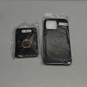 TIANLI Compatible with iPhone 14 Pro Max Wallet Case with Card Holder, 360° Rotation Ring Kickstand RFID Blocking PU Leather Double Magnetic Clasp Shockproof Cover for Women Man, Black