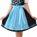 Spooktacular Creations Dirndl Dresses Women Oktoberfest Costume, Bavarian German Outfits for Halloween Parties Beer Carnival (X-Large, Blue)