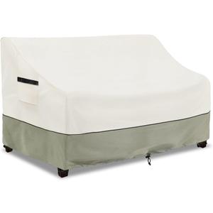Outdoor 2-Seater Loveseat Cover,Patio Sofa Covers Fits up to 58W x 32.5D x 31H Inches,100% Waterproof Heavy Duty Patio Furniture Covers,Beige & Gray-Green