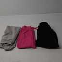 3 Pack Girls Sweatpants Cotton Fleece Girls Active Joggers Soft Athletic Sweat Pants for Kids Youth with Pocket Drawstring (X-Small, Hot Pink, Gray, Black)