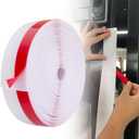 29.5 Ft x 2" Adhesive Door Draft Stopper Seal Strip, White Wide Waterproof Silicone Weather Stripping, Insulation Sealer for Gap on Barn, Garage Door, Glass Shower Door, Window Under Bottom, Top, Side