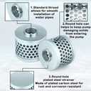 Tujoe 1-1/2 Inch Round Hole Suction Strainer Filter Carbon Steel Plated Npt Thread Hose Water Pump Inlet Strainer for Remove Debris Trash Reduces Solids Entering