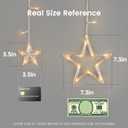 126L Warm White Star Icicle Lights, 8.2FT Clear Curtain Fairy String with Connectable, Timer 8 Modes Memory, Waterproof Hanging for Christmas,Ramadan,Party,Wedding Indoor Outdoor Decorations