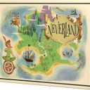 Open Road Brands Disney Peter Pan Neverland Map - Large 23.5 Inch x 15.5 Inch Wood Wall Decor for Kids' Room, Play Room, Bedroom, or Nursery
