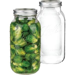 kitchentoolz Half-Gallon Wide Mouth Sourdough Starter Jars  64 oz Glass Mason Jars with Airtight Lids  Perfect for Fermenting, Canning & Pickling  Made in USA  Pack of 2