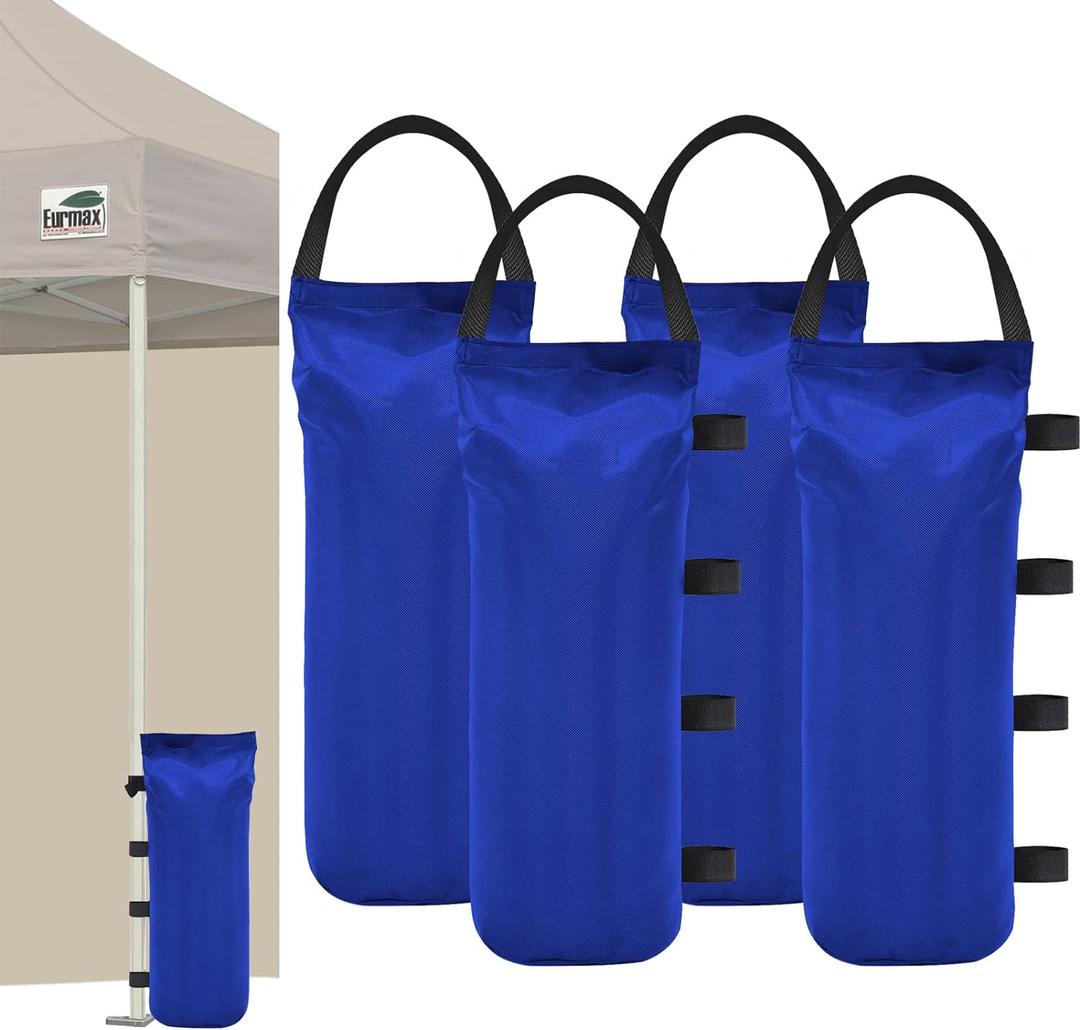 Eurmax USA Weight Capacity 112 LBS Extra Large Pop up Gazebos Weights Sand Bags for Pop up Canopy Tent Pergola Outdoor Instant Canopies,Sand Bags Without Sand, 4-Pack,Blue (Standard)