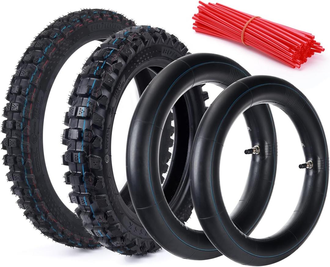 Wear-Resistant, Hyssk 60/100-14 80/100-12 Set Dirt Pit Bike Dual Sport Tire