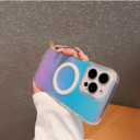 iPhone 15 Pro Case Women Girls, [Compatible with MagSafe], [Holographic Iridescent Color Changing Effect]