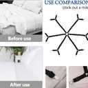TGOOD Gift for Mum!Sheet Fasteners keepers-Adjustable Elastic Bed Sheet Holder Straps for Full,Queen,King Twin Bed,6 Way Cross Sheet Clips Suspenders Band,Fitted Round and Square Mattresses.(black)