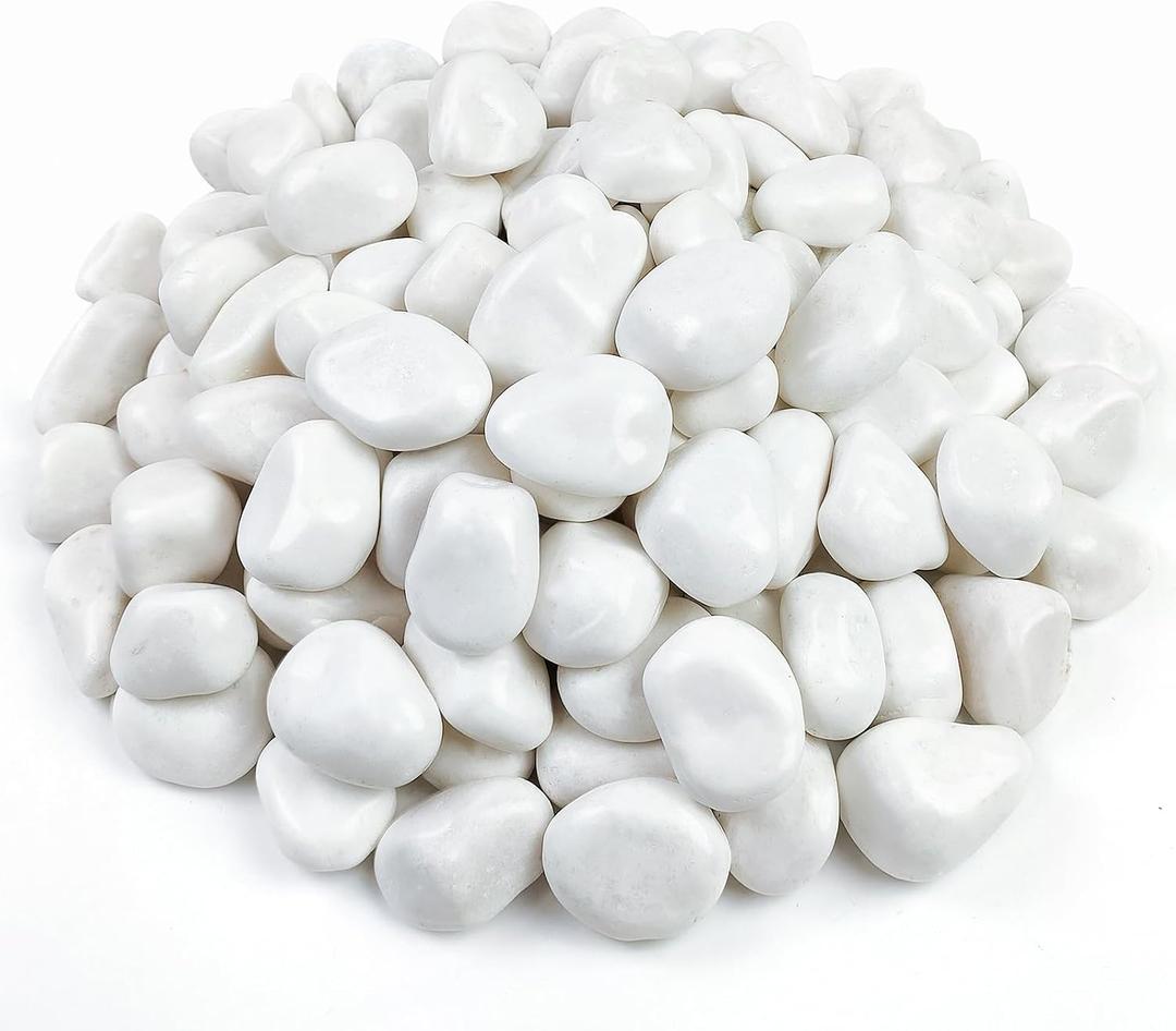 FANTIAN 40 lbs White River Rocks for Landscaping, 1.5-2.5 Inch Decorative Polished Pebbles for Plants, Vase, Terrarium, Aquarium, Stones for Planter, Garden and Yard Paver