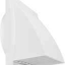 Repa Market 6 Inch White Dryer Vent Hood - Duct Cover for Walls - ABS Plastic Protection Hood With Rain Cover and Backdraft Damper - Exhaust and Dryer Vent Covers for Indoor & Outdoor Use
