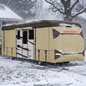 Umbrauto Class A RV Cover 31' ~ 34' – Upgraded Heavy-Duty 9-Layers Top Class A Motorhome Cover, Windproof & Breathable Toy Hauler Travel Trailer Covers Includes 3 Extra Straps & Gutter Covers