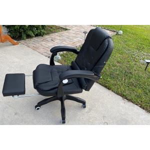 Office Chair 500LBS, PU Leather Computer Chair with Footrest, Executive Office Chair with Leg Rest and Lumbar Support, Black Office Chair
