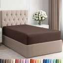 Twin XL Fitted Bed Sheet - Bottom Single Fitted Sheet Only - Ultra-Soft Hotel Luxury Bedding w/ 8-16 Inch Deep Pockets - Breathable, Cooling & Wrinkle Free - Easy-Fit, Fade & Shrink Resistant - Brown