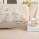 LUOYEHK Christmas Tree Throw Pillow Covers 1818 Set of 2 Winter Beige Faux Fur Sequin Decorative Pillow Cases Merry Christmas Fluffy Cushion Covers for Couch Sofa Bed