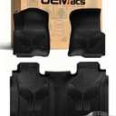 Color TPE Floor Mats 2019–2026 for Chevrolet Silverado/GMC Sierra 1500 & 2500HD/3500HD 2020–2026 | Crew Cab | Without Rear Underseat Storage | All-Weather Floor Liners Full Set, Carbon Fiber