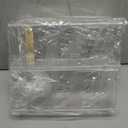 4 Pcs 4 Tier Plate Dinnerware Display Stand Acrylic Clear Plate Stand China Platters Holder Setting Racks for Kitchenware Display Cabinet Organizer