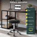 Black Minimalist Swivel Stool with Wheel Perfect for Work SPA Shop Massage Height-Adjustable and Cost-Effective Rolling Stool Chair with Square Seat