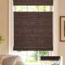 LazBlinds No Drill Cordless Bamboo Roman Shades, 35" W x 48" H, Espresso