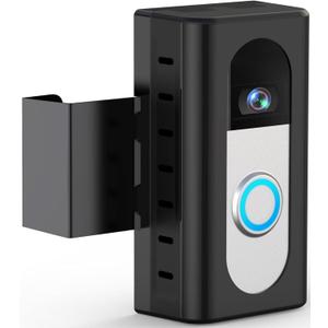 QIBOX Anti-Theft Video Doorbell Mount Compatible with Ring/Blink Wireless Video Doorbell 4/3/3 Plus/2/1/(2020 Release), Adjustable No-Drill Mounting Bracket Wedge Adapter Holder Accessories (Black)