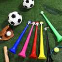4 Pieces Stadium Horn for Adult, 21 Inch Collapsible Vuvuzela Trumpet for Sporting Events Football Carnival Party, Black