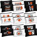Moukeren 18 Pcs Basketball Gifts for Women Girls Basketball Makeup Bag Accessories Funny Travel Bags Cosmetic Zipper Pouch for Team Players Sport Lovers, 8.27 x 5.12 Inch, Classic