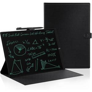 LCD Writing Tablet for Adults: 9.5 inch with Leather Case Reusable Erasable Notepad