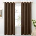 BGment Brown Linen Curtains 78 Inch Length for Living Room Windows, Light Filtering Fall Drapes Chocolate Burlap with Grommet Privacy Non See Through for Bedroom, 2 Panels Set, Each 52 Inch Wide