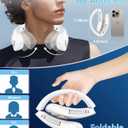 Neck Fans that Blow Cold Air,Misting Neck Fan Rechargeable Battery Powered,Foldable Leafless Hands Free USB Chargable Cooler,Slient Mini Head Unit Water Mister Sprays for Travel Camping Outdoor White