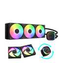 GAMDIAS Aura GLV2 360mm AIO Liquid CPU Cooler, Rotatable Performance 10-Pole Pump, 3 x 120mm Daisy-Chained Hidden Cable Fans, Low-Noise PWM & ARGB Sync Ready, Intel LGA 1851/1700AMD AM5/AM4, Black