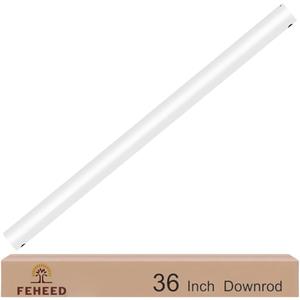36 Inch Ceiling Fan Downrod, 1" Diameter White Ceiling Fan Extension Rod (No Threads),Universal Down Rods for Ceiling Fans,Easy Installation