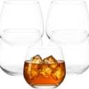 40 Pack Luxe Rocks Unbreakable Stemless Plastic Wine Champagne Whiskey Mocktails Cocktails Glasses Elegant Durable Disposable Indoor Outdoor Ideal for Home, Office, Bars, Wedding, 12 Ounce