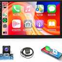 2G+64G Android Car Stereo Double Din Wireless Carplay Android Auto, Rimoody 9 Inch Touchscreen Car Radio 2 Din with GPS Navigation Bluetooth FM HiFi WiFi USB + AHD Backup Camera