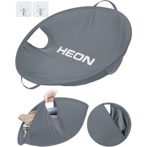 27" Pop Up Laundry Hamper, HEON Foldable Laundry Basket for Dirty Clothes Dryer & Washer Removal, Collapsible Clothes Hamper with Handles, Flexible Transfer for Family Bathroom Laundry Room Dorm(Cray) (Large)